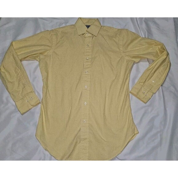 Polo Ralph Lauren Mens Shirt Small 14.5 Neck 32/33 Regent Classic Fit Yellow - Picture 1 of 9
